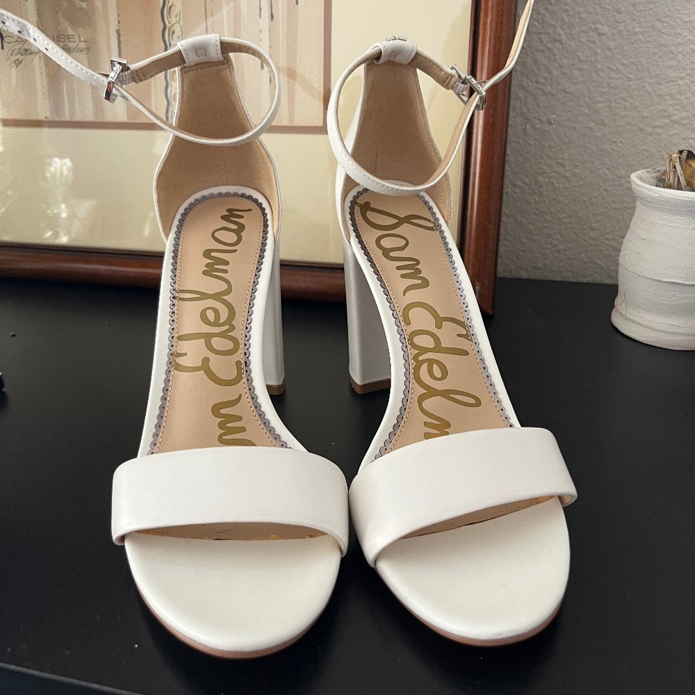 Sam Edelman yaro white heels size 8